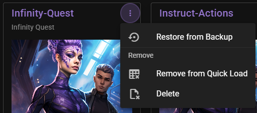 Restore menu option