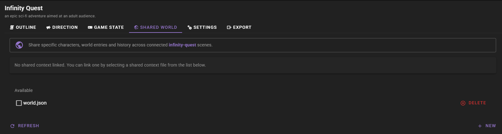 Shared Context - No link