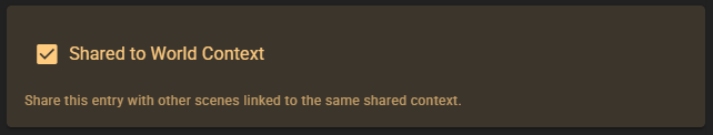 World Entry Shared to World Context