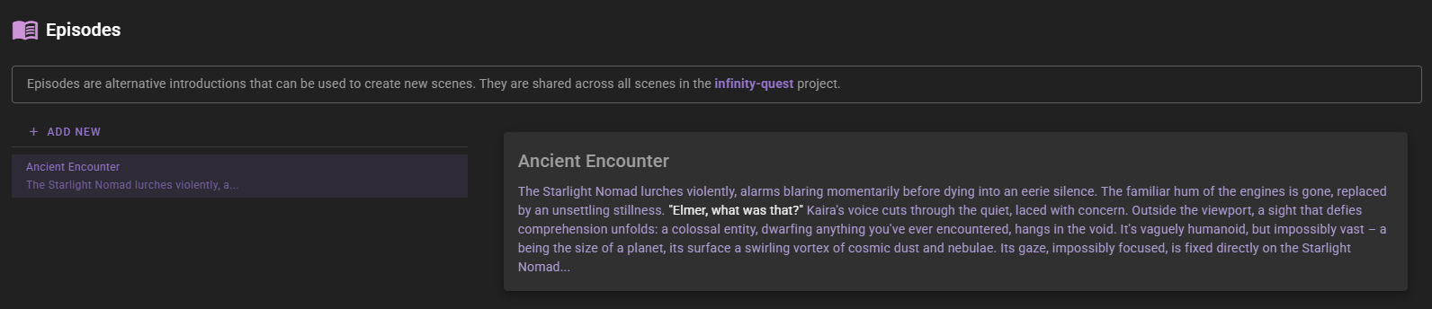 Creating Episode Form