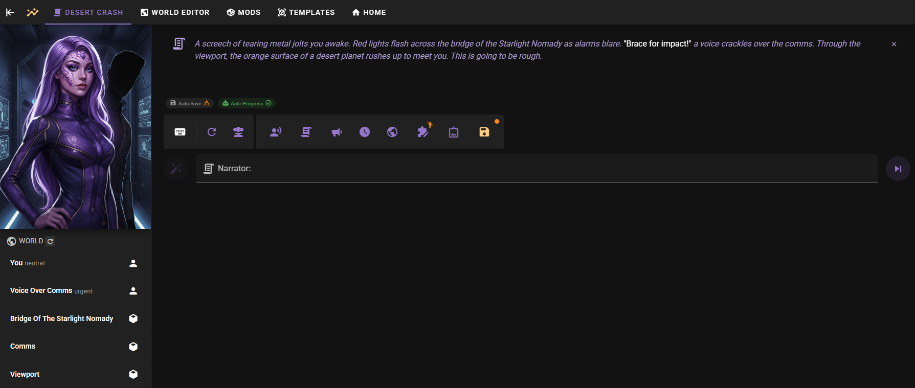 Create New Scene dialog