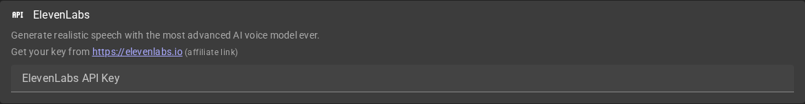 Set ElevenLabs API key