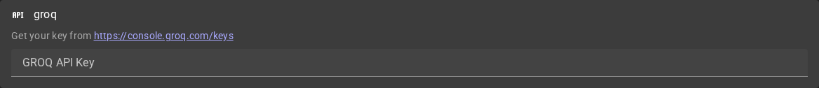 Set groq API key