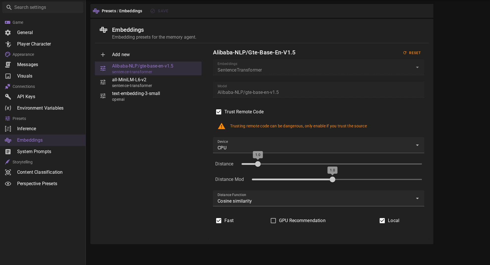 Edit embedding