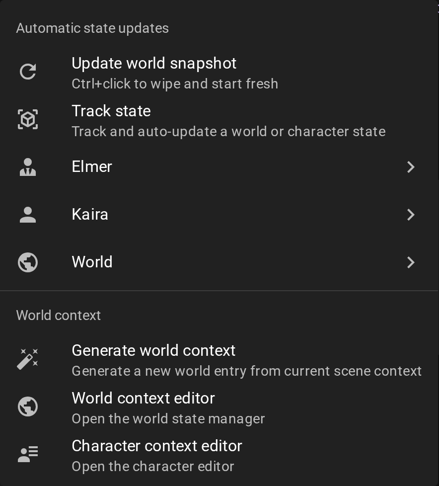 World State Actions