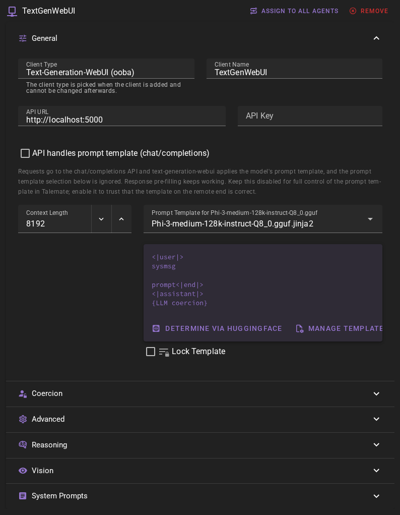 Client assigned prompt template